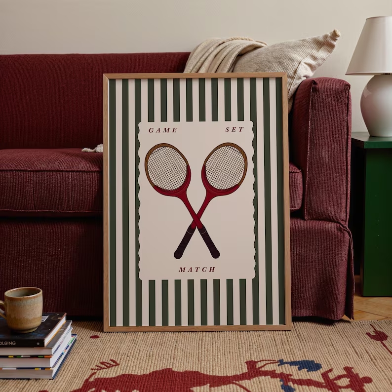 Badminton Quotes - Stampa artistica da parete con racchetta