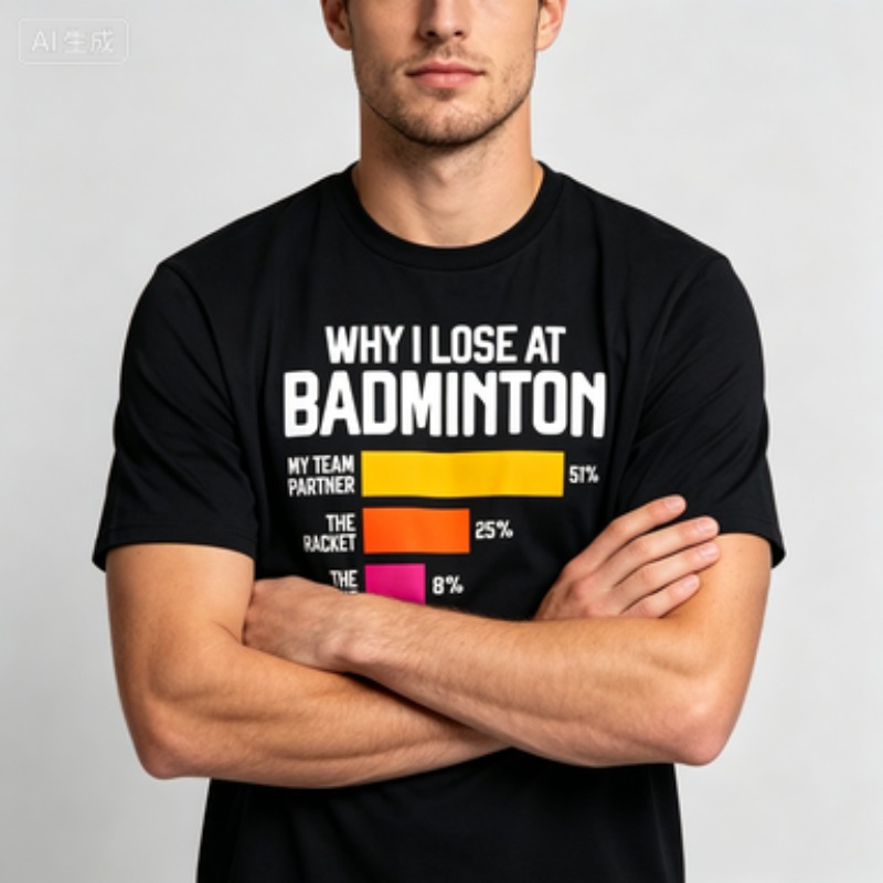 T-shirt da uomo a maniche cort - Badminton Quotes recensione e prezzo